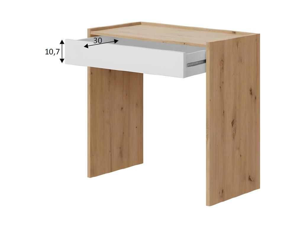 Desk with 1 Drawer - White/Oak