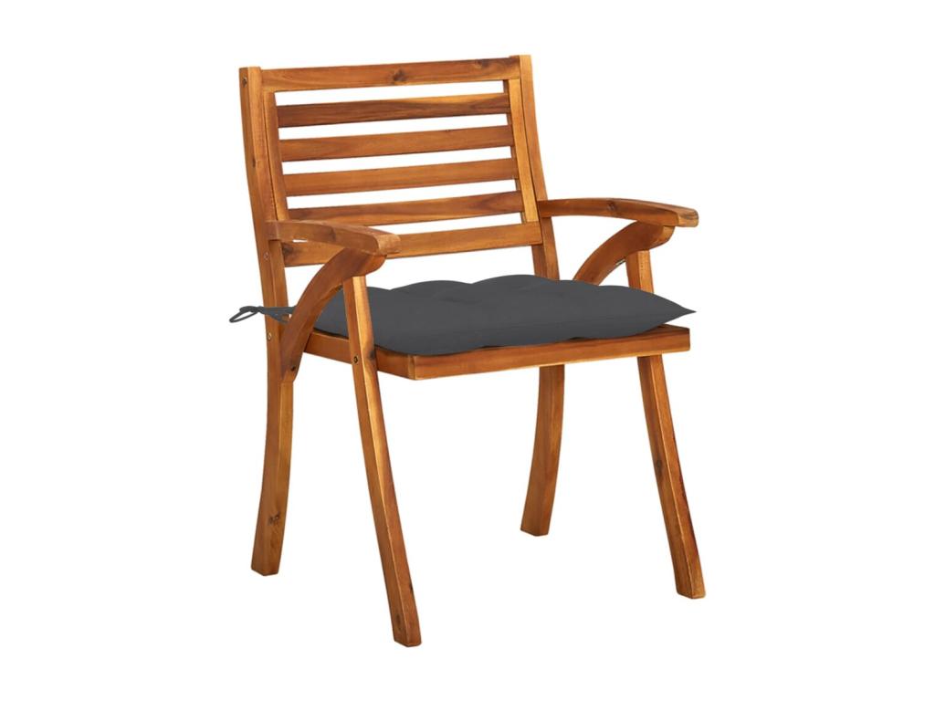 Chair with Cushions Wood - Gray