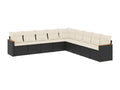 9-Piece Outdoor Patio Set with Cushions Wicker - Black, Wicker 82A1
