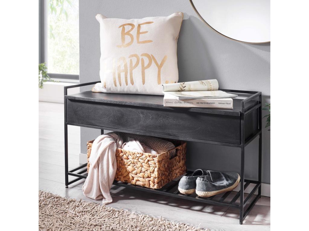 Bench Solid Wood - Black