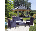 Outdoor Patio Set Wicker - Black/White