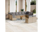 13-Piece Outdoor Patio Set with Cushions Wicker - Beige, Wicker