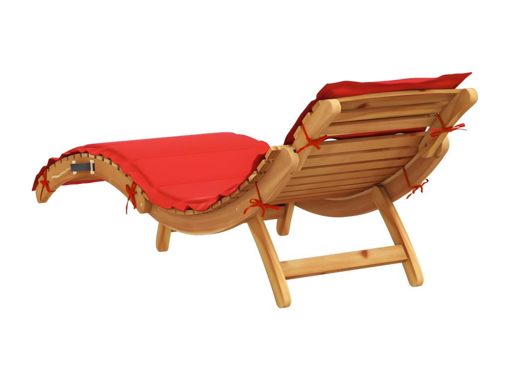 Chair with Cushions Wood - Red