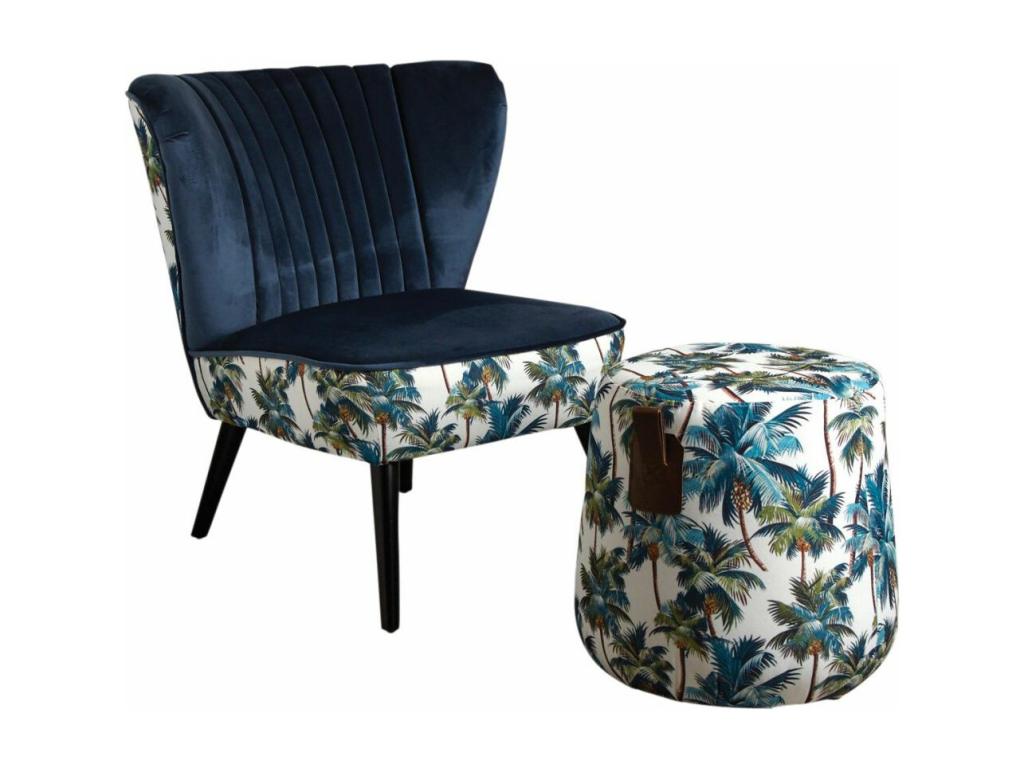 Armchair Velvet - Blue