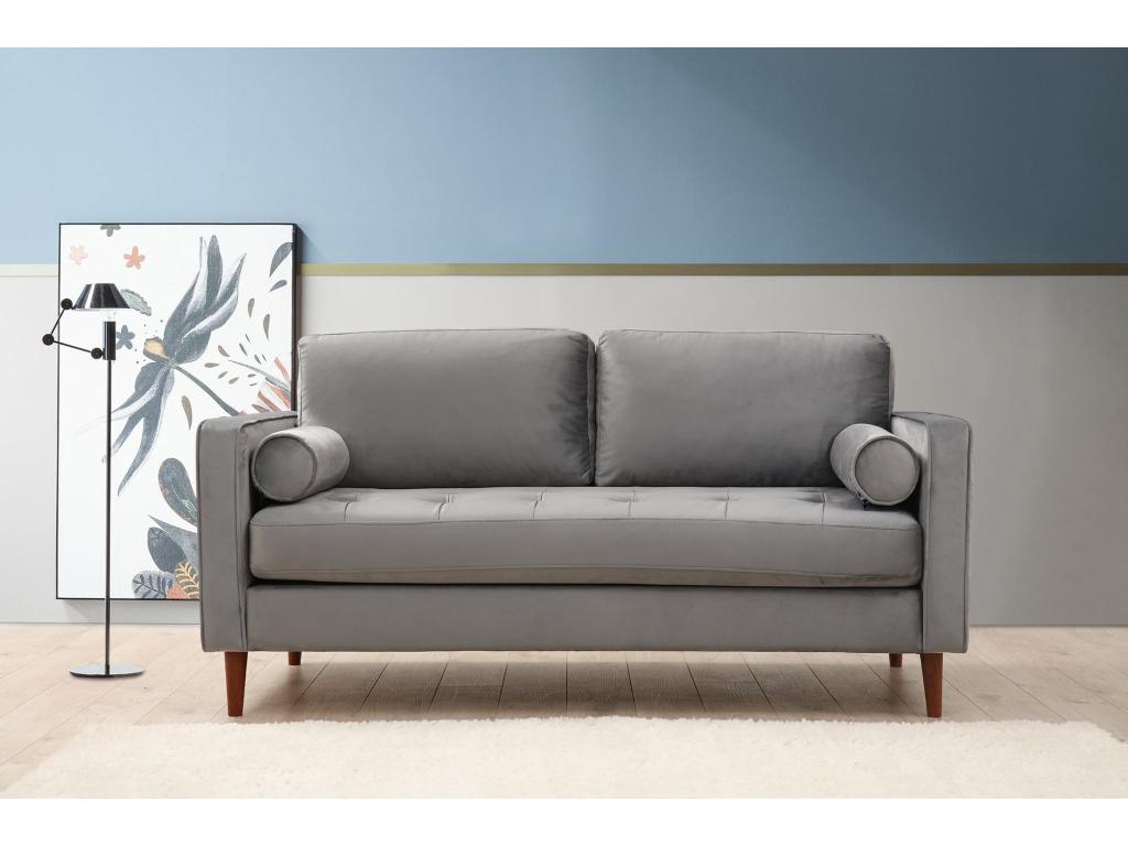 Sofa Velvet - Gray/Light Gray