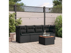 5-Piece Outdoor Patio Set with Cushions Wicker - Black, Wicker 23F8