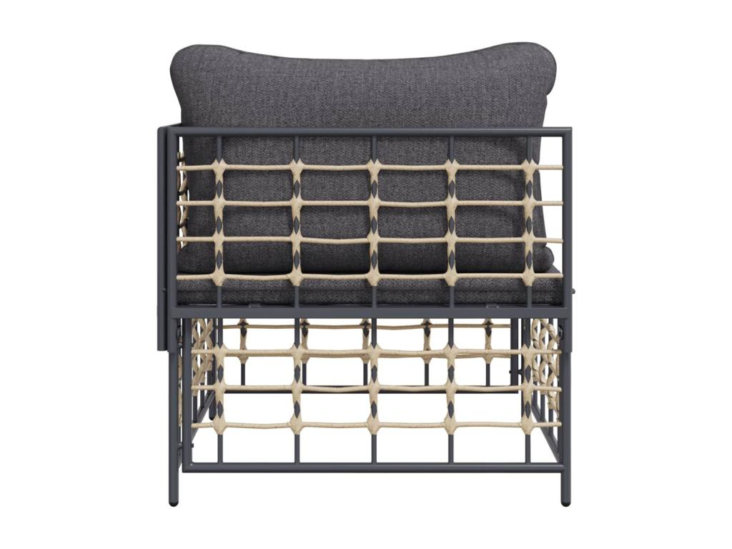 Sofa with Cushions Wicker - Gray/Dark Gray