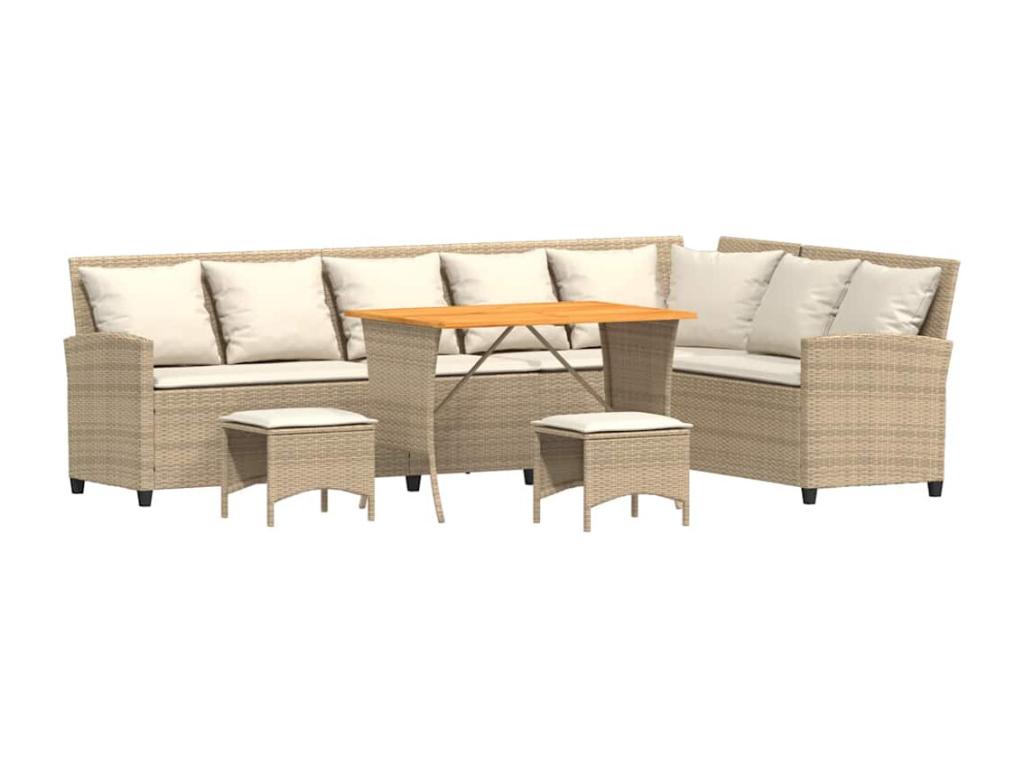 4-Piece Outdoor Patio Set with Cushions - Beige