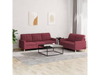 2-Piece Sofa Set with Cushions Fabric - Red