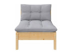 Sofa with Cushions Solid Pine Wood - Gray