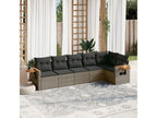 6-Piece Outdoor Patio Set with Cushions Wicker - Gray