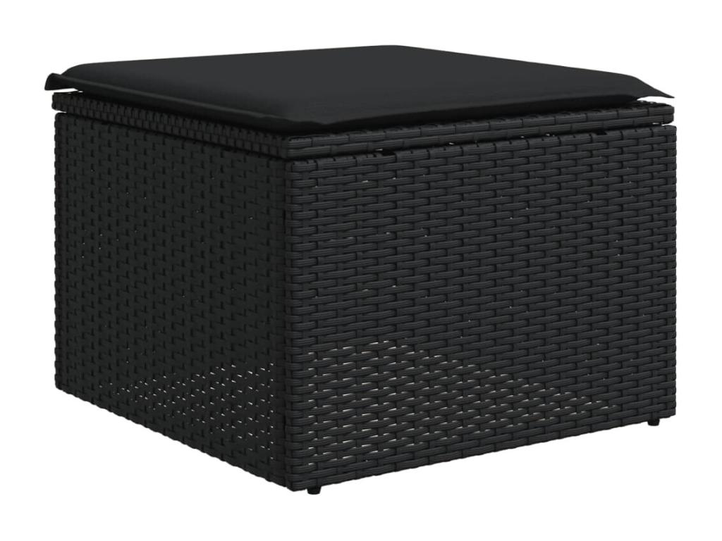 12-Piece Outdoor Patio Set with Cushions Wicker - Black