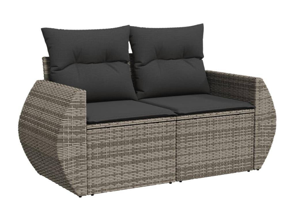 8-Piece Outdoor Patio Set with Cushions Wicker - Gray, Wicker