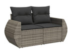 8-Piece Outdoor Patio Set with Cushions Wicker - Gray, Wicker