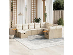 10-Piece Outdoor Patio Set with Cushions Wicker - Beige, Wicker BC85