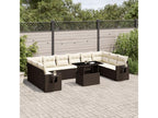 11-Piece Outdoor Patio Set with Cushions Wicker - Brown