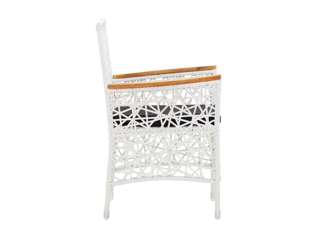 5-Piece Outdoor Patio Set Wicker - White