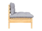 Sofa with Cushions Solid Pine Wood - Gray