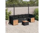 8-Piece Outdoor Patio Set with Cushions Wicker - Black, Wicker CDB4