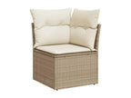 11-Piece Outdoor Patio Set with Cushions Wicker - Beige, Wicker 335E