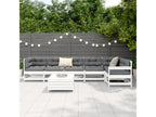 7-Piece Outdoor Patio Set Solid Pine Wood - White