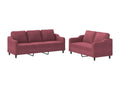 2-Piece Sofa Set with Cushions Fabric - Red, Fabric
