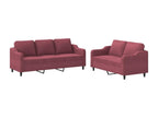 2-Piece Sofa Set with Cushions Fabric - Red, Fabric