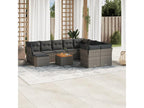 11-Piece Outdoor Patio Set with Cushions Wicker - Gray
