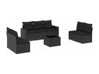 8-Piece Outdoor Patio Set with Cushions Wicker - Black, Wicker