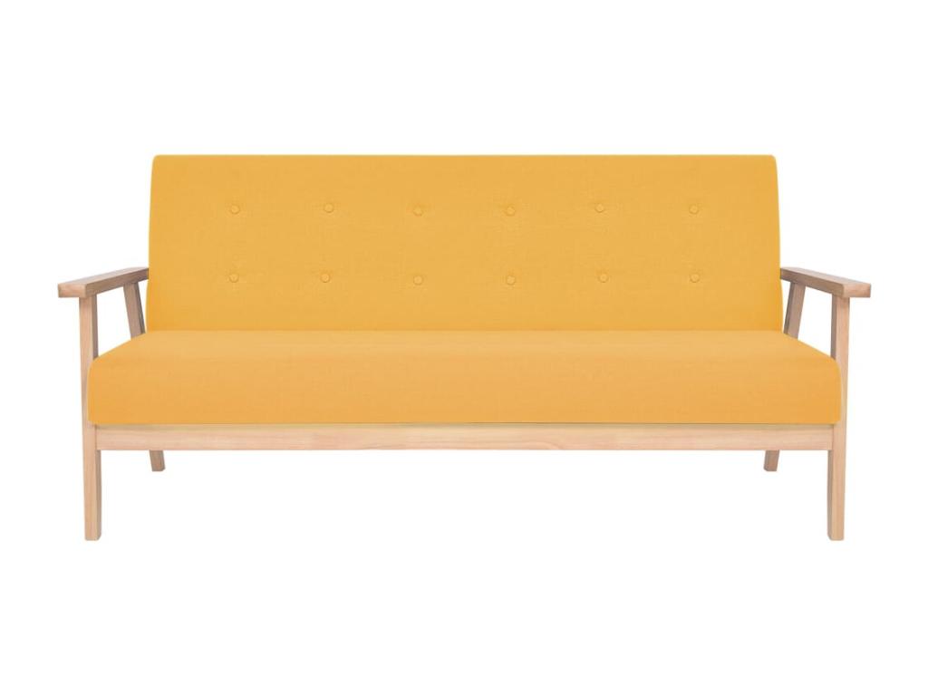 2-Piece Sofa Set Fabric - Yellow