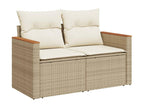 6-Piece Outdoor Patio Set with Cushions Wicker - Beige, Wicker