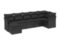 7-Piece Outdoor Patio Set with Cushions Wicker - Black, Wicker