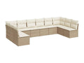 10-Piece Outdoor Patio Set with Cushions Wicker - Beige, Wicker B485