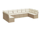 10-Piece Outdoor Patio Set with Cushions Wicker - Beige, Wicker B485