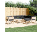 8-Piece Outdoor Patio Set with Cushions Solid Pine Wood - Brown