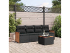 5-Piece Outdoor Patio Set with Cushions Wicker - Black