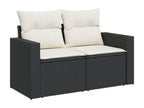 11-Piece Outdoor Patio Set with Cushions Wicker - Black