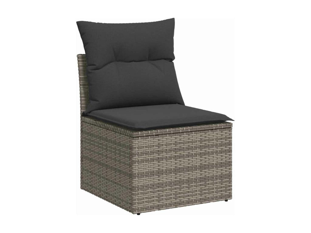 6-Piece Outdoor Patio Set with Cushions Wicker - Gray, Wicker