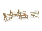 5-Piece Outdoor Patio Set with Cushions - White