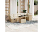 8-Piece Outdoor Patio Set with Cushions Wicker - Beige, Wicker 7816