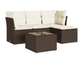 5-Piece Outdoor Patio Set with Cushions Wicker - Brown