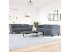 2-Piece Sofa Set Velvet - Gray/Dark Gray