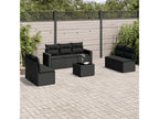 8-Piece Outdoor Patio Set with Cushions Wicker - Black, Wicker