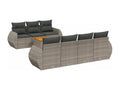8-Piece Outdoor Patio Set with Cushions Wicker - Gray, Wicker