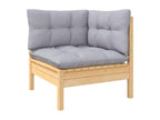 8-Piece Outdoor Patio Set with Cushions Wood - Gray