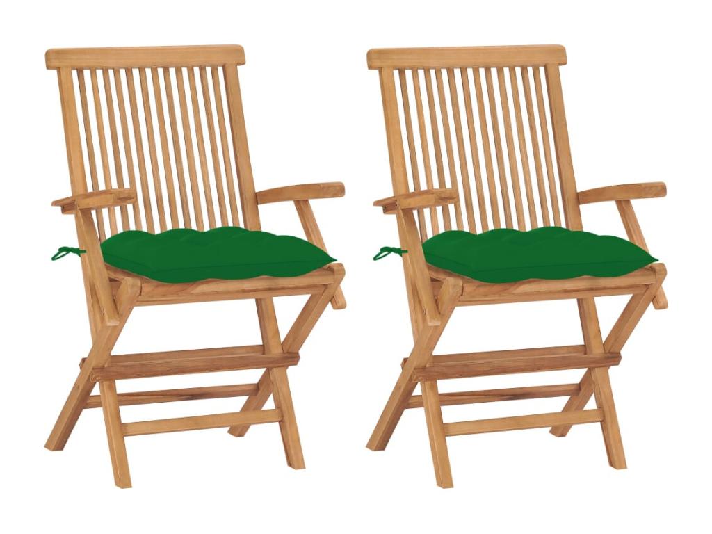 Chair with Cushions Wood - Green