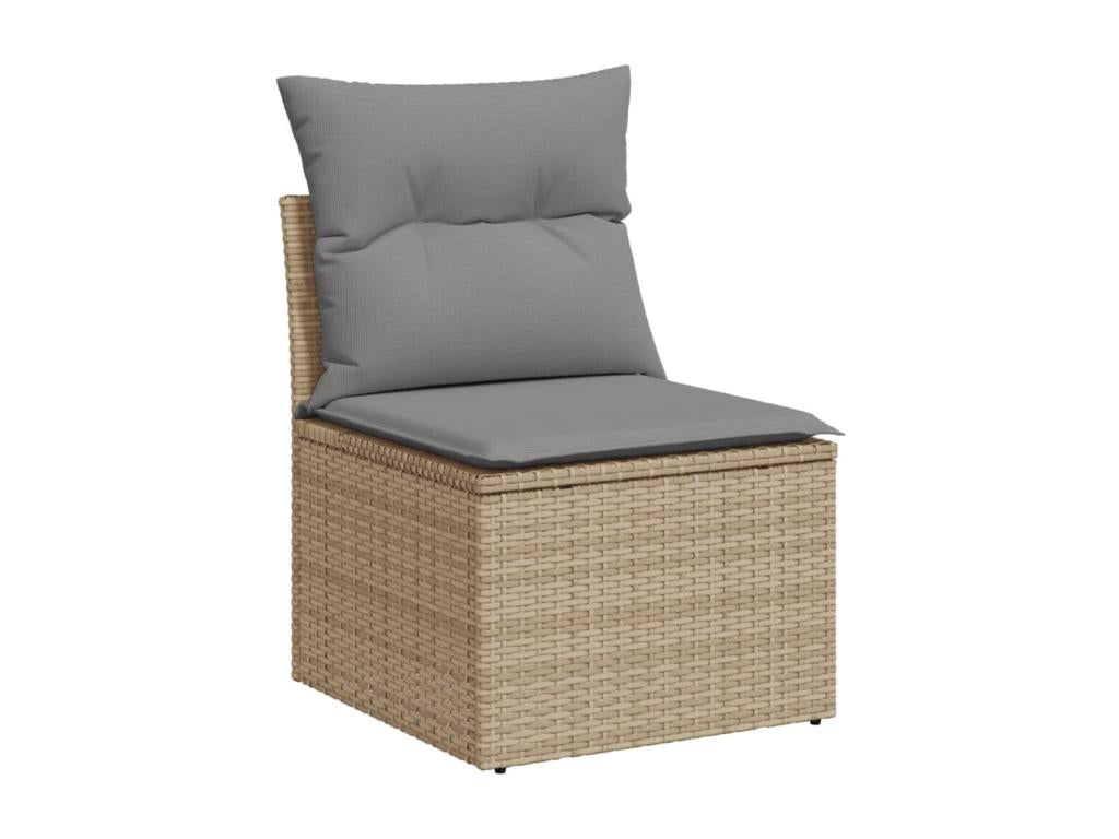 13-Piece Outdoor Patio Set with Cushions Wicker - Beige, Wicker