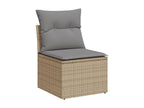 13-Piece Outdoor Patio Set with Cushions Wicker - Beige, Wicker