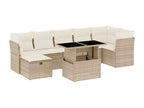 8-Piece Outdoor Patio Set with Cushions Wicker - Beige, Wicker 7816