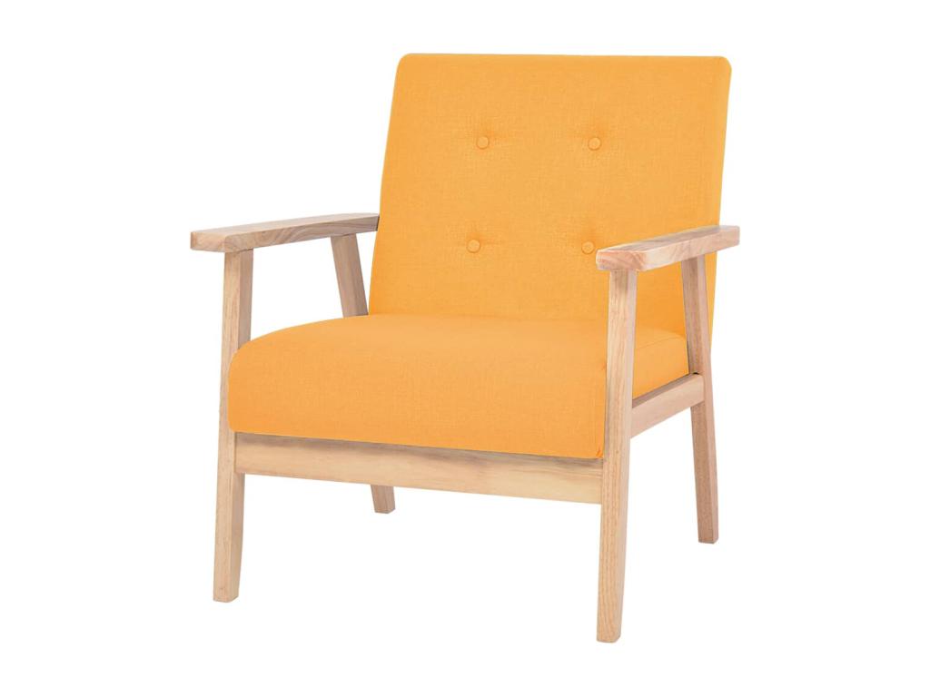 2-Piece Sofa Set Fabric - Yellow